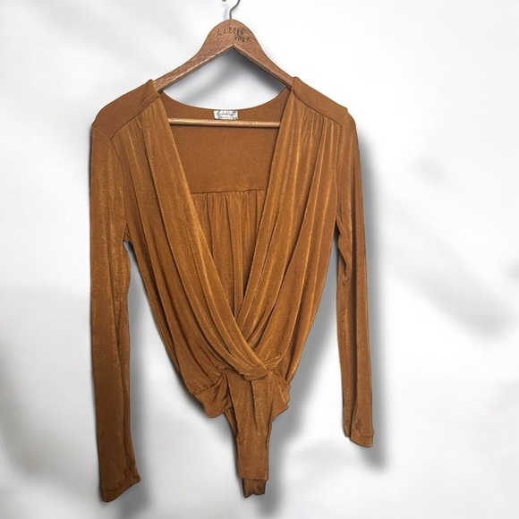 Free people X REVOLVE Turnt Bodysuit in Honey Ginger S - Picture 2 of 7